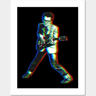 Elvis Costello Vintage Portrait - Music Icon Tribute Posters and Art